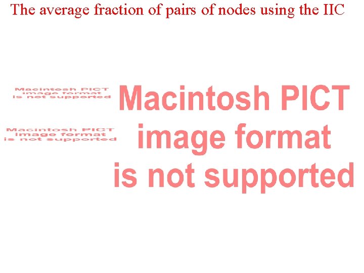 The average fraction of pairs of nodes using the IIC 
