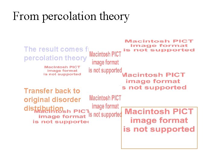 From percolation theory The result comes from percolation theory Transfer back to original disorder