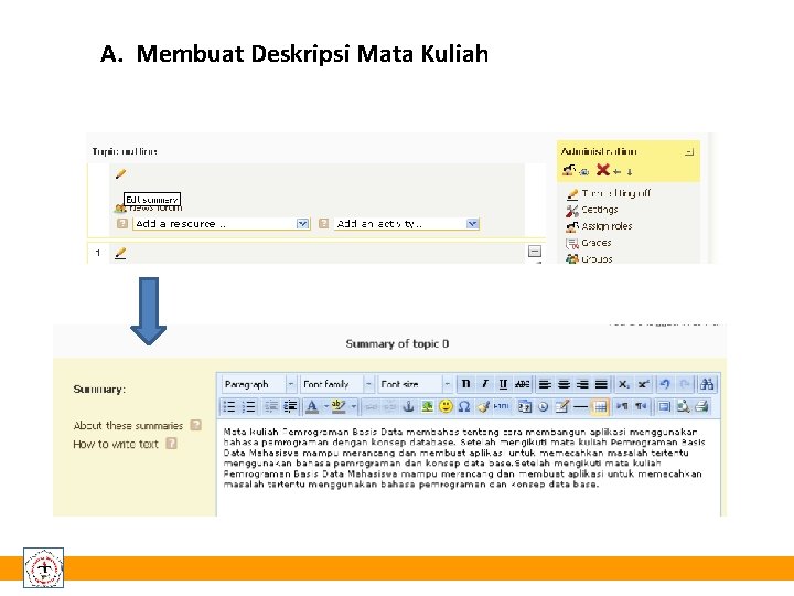 A. Membuat Deskripsi Mata Kuliah 