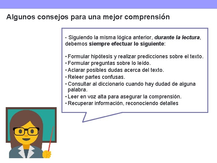 Algunos consejos para una mejor comprensión - Siguiendo la misma lógica anterior, durante la Algunos consejos para una mejor comprensión - Siguiendo la misma lógica anterior, durante la