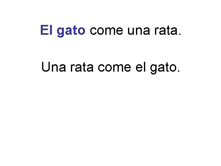 El gato come una rata. Una rata come el gato. 