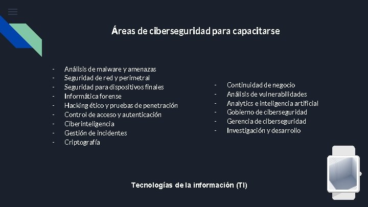 Áreas de ciberseguridad para capacitarse - Análisis de malware y amenazas Seguridad de red