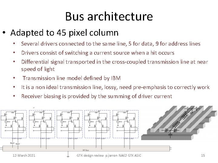 Bus architecture • Adapted to 45 pixel column • Several drivers connected to the