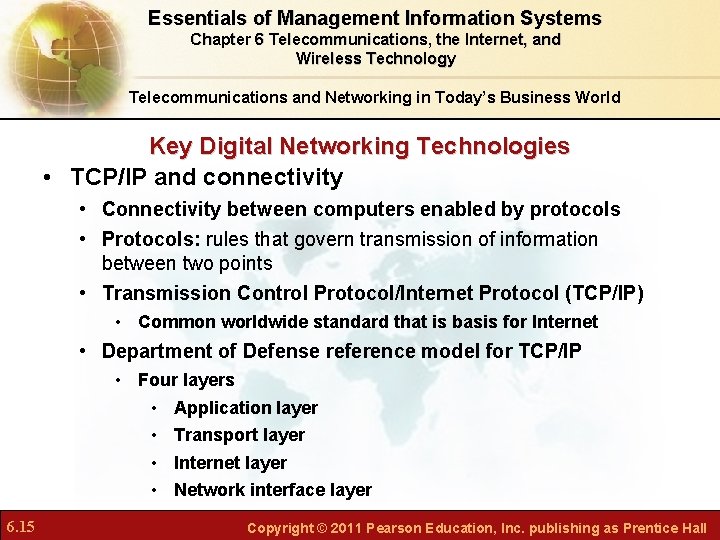 Essentials of Management Information Systems Chapter 6 Telecommunications, the Internet, and Wireless Technology Telecommunications