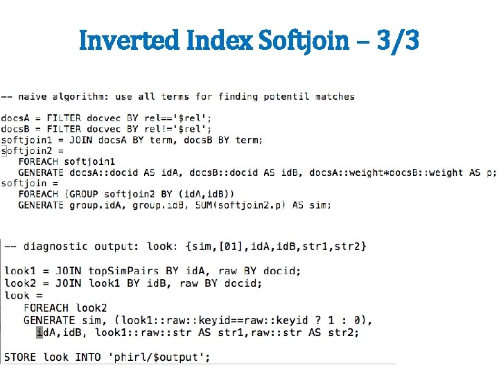 Inverted Index Softjoin – 3/3 