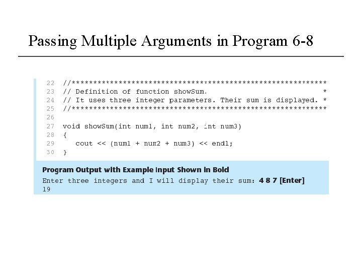 Passing Multiple Arguments in Program 6 -8 