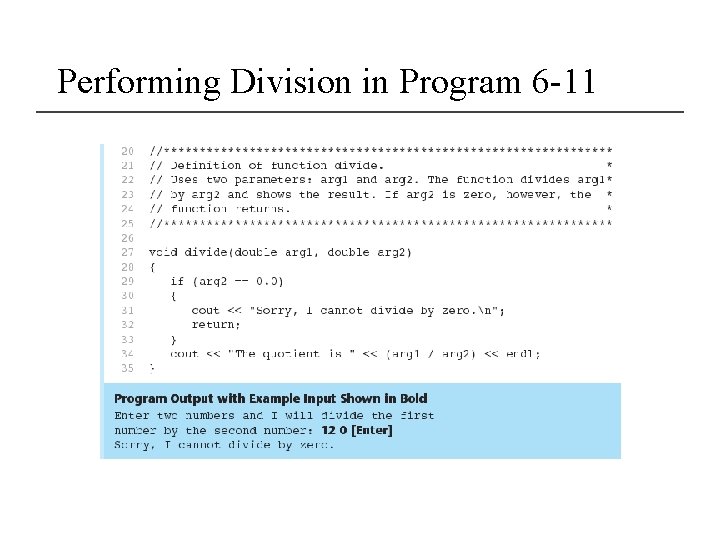 Performing Division in Program 6 -11 