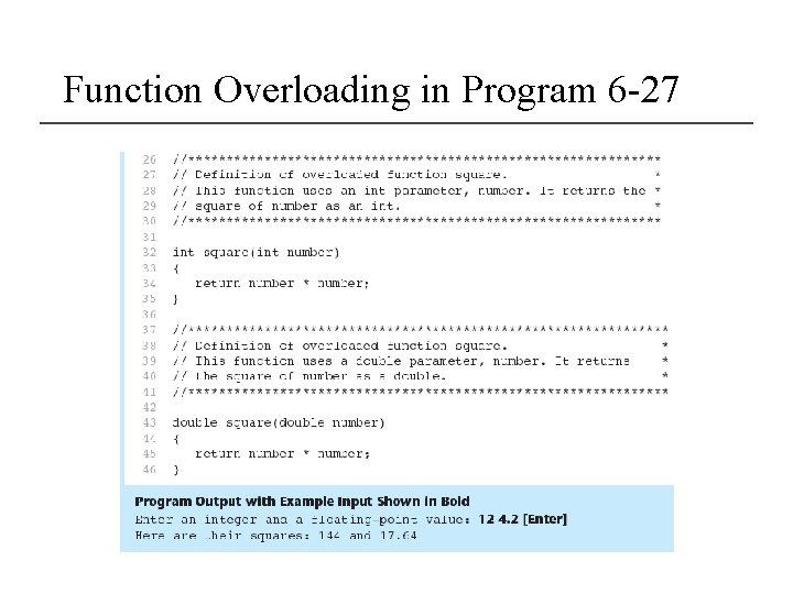 Function Overloading in Program 6 -27 
