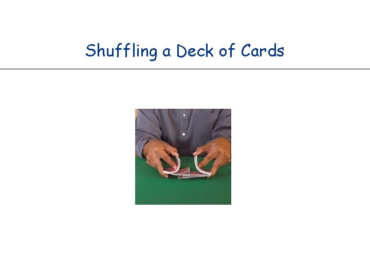 Shuffling a Deck of Cards Shuffling a Deck of Cards