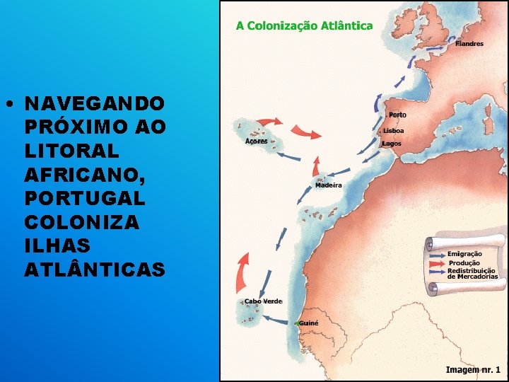  • NAVEGANDO PRÓXIMO AO LITORAL AFRICANO, PORTUGAL COLONIZA ILHAS ATL NTICAS 