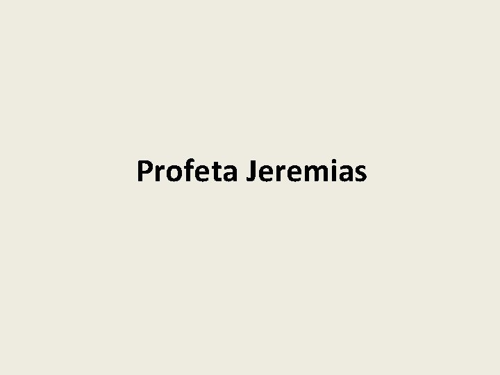Profeta Jeremias 