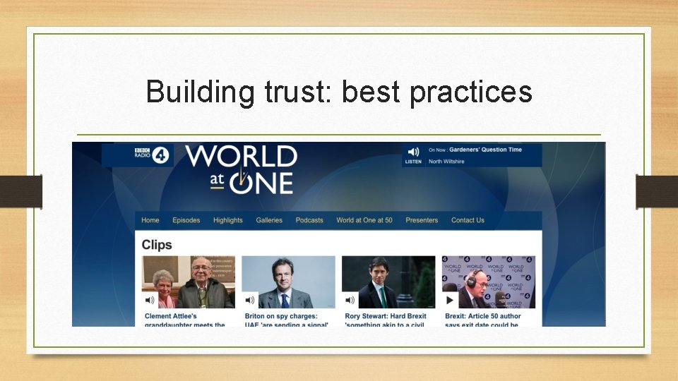 Building trust: best practices 