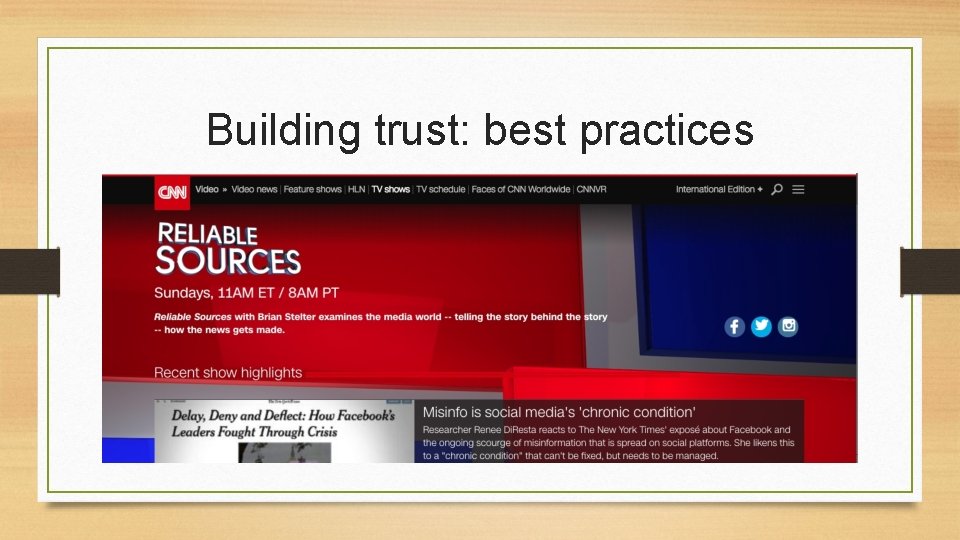 Building trust: best practices 