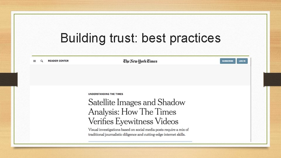 Building trust: best practices 