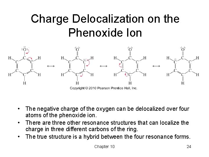 Charge Delocalization on the Phenoxide Ion • The negative charge of the oxygen can Charge Delocalization on the Phenoxide Ion • The negative charge of the oxygen can