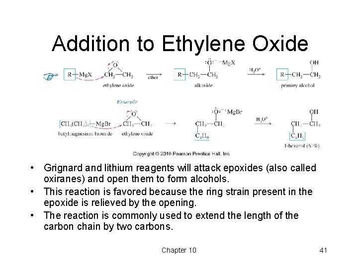 Addition to Ethylene Oxide • Grignard and lithium reagents will attack epoxides (also called Addition to Ethylene Oxide • Grignard and lithium reagents will attack epoxides (also called