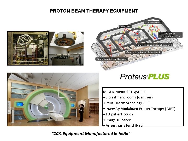 PROTON BEAM THERAPY EQUIPMENT Most advanced PT system • 3 treatment rooms (Gantries) •