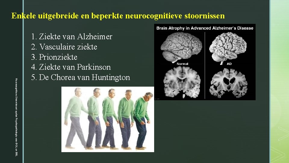 Enkele uitgebreide en beperkte neurocognitieve stoornissen Neurocognitieve Stoornissen/ cyclus Psychopathologie voor BOL en BBL