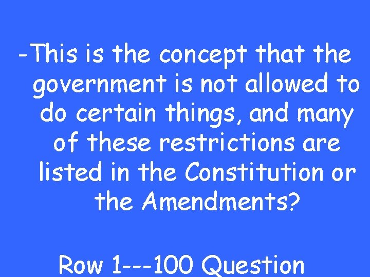 -This is the concept that the government is not allowed to do certain things,