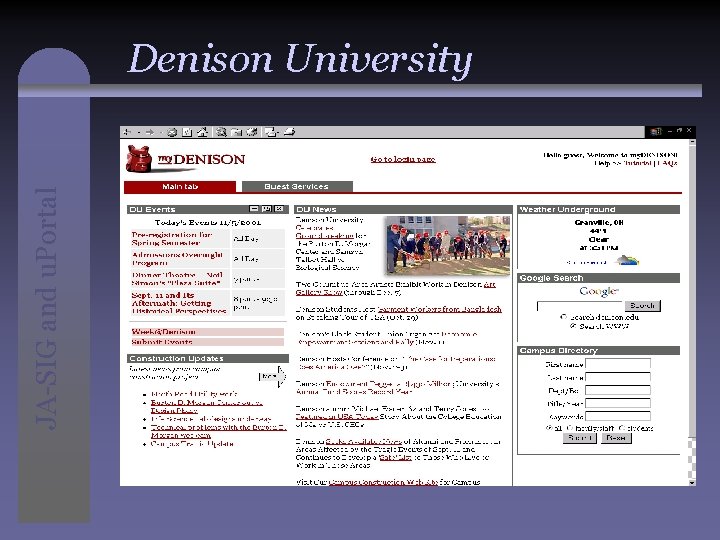 JA-SIG and u. Portal Denison University 