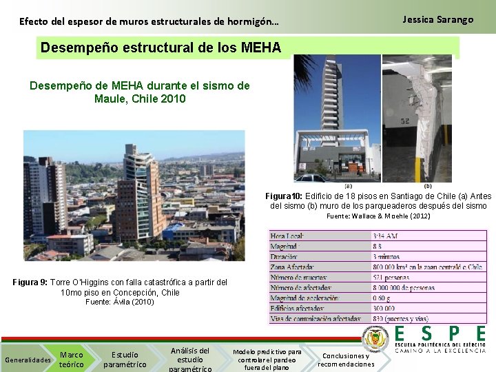 Jessica Sarango Efecto del espesor de muros estructurales de hormigón… Desempeño estructural de los