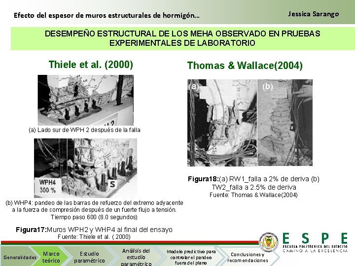 Jessica Sarango Efecto del espesor de muros estructurales de hormigón… DESEMPEÑO ESTRUCTURAL DE LOS