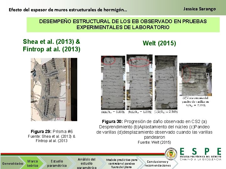 Jessica Sarango Efecto del espesor de muros estructurales de hormigón… DESEMPEÑO ESTRUCTURAL DE LOS