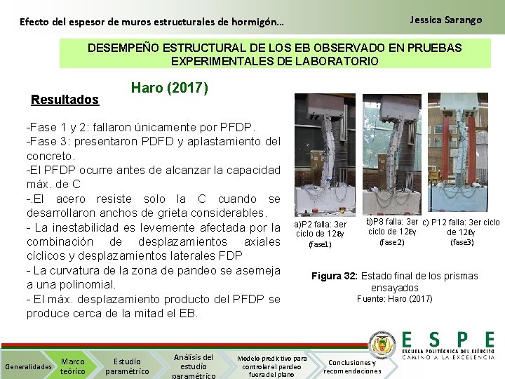 Jessica Sarango Efecto del espesor de muros estructurales de hormigón… DESEMPEÑO ESTRUCTURAL DE LOS