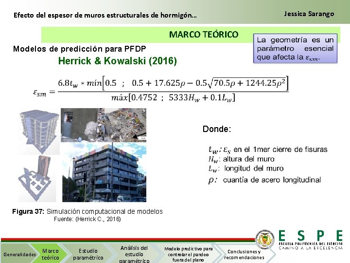 Jessica Sarango Efecto del espesor de muros estructurales de hormigón… MARCO TEÓRICO Modelos de