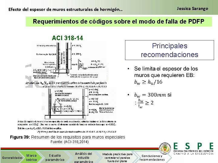 Jessica Sarango Efecto del espesor de muros estructurales de hormigón… Requerimientos de códigos sobre