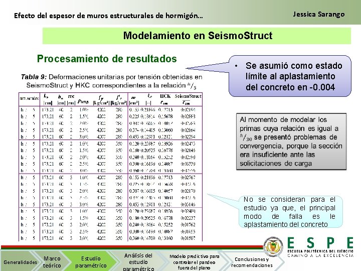 Jessica Sarango Efecto del espesor de muros estructurales de hormigón… Modelamiento en Seismo. Struct