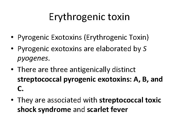 erythrogenic toxin medical definition