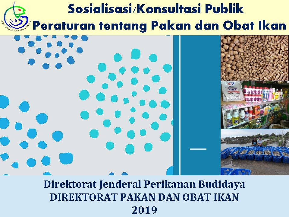 Sosialisasi/Konsultasi Publik Peraturan tentang Pakan dan Obat Ikan Direktorat Jenderal Perikanan Budidaya DIREKTORAT PAKAN