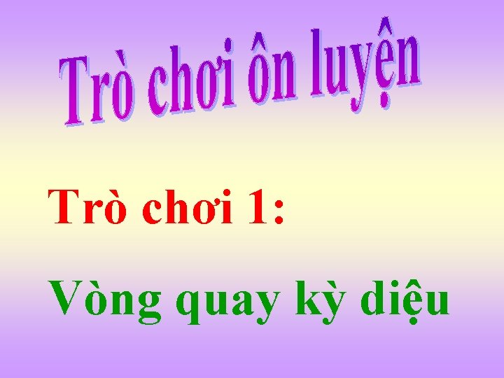 Trò chơi 1: Vòng quay kỳ diệu 