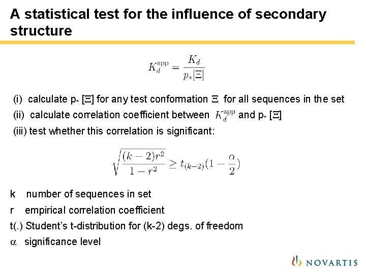 A statistical test for the influence of secondary structure (i) calculate p* [ ]