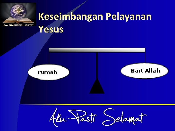SEKOLAH ORIENTASI MELAYANI Keseimbangan Pelayanan Yesus 