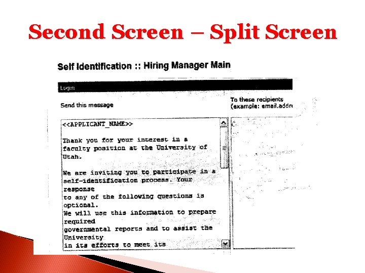 Second Screen – Split Screen 