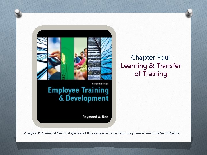 Chapter Four Learning & Transfer of Training Copyright © 2017 Mc. Graw-Hill Education. All Chapter Four Learning & Transfer of Training Copyright © 2017 Mc. Graw-Hill Education. All