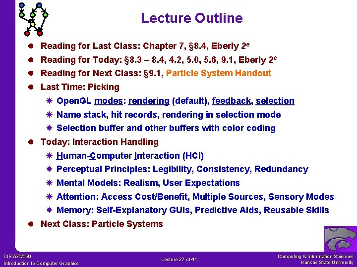 Lecture Outline l l Reading for Last Class: Chapter 7, § 8. 4, Eberly Lecture Outline l l Reading for Last Class: Chapter 7, § 8. 4, Eberly
