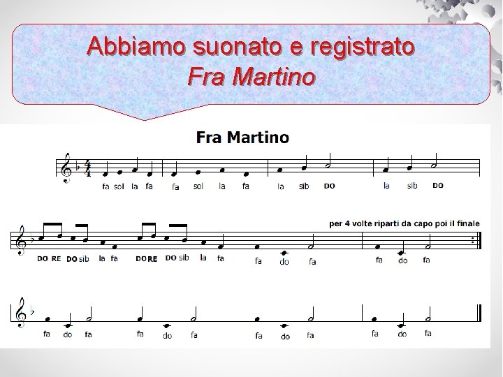 Abbiamo suonato e registrato Fra Martino 