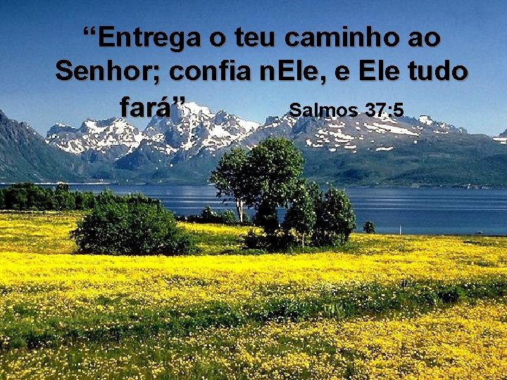 “Entrega o teu caminho ao Senhor; confia n. Ele, e Ele tudo fará” Salmos