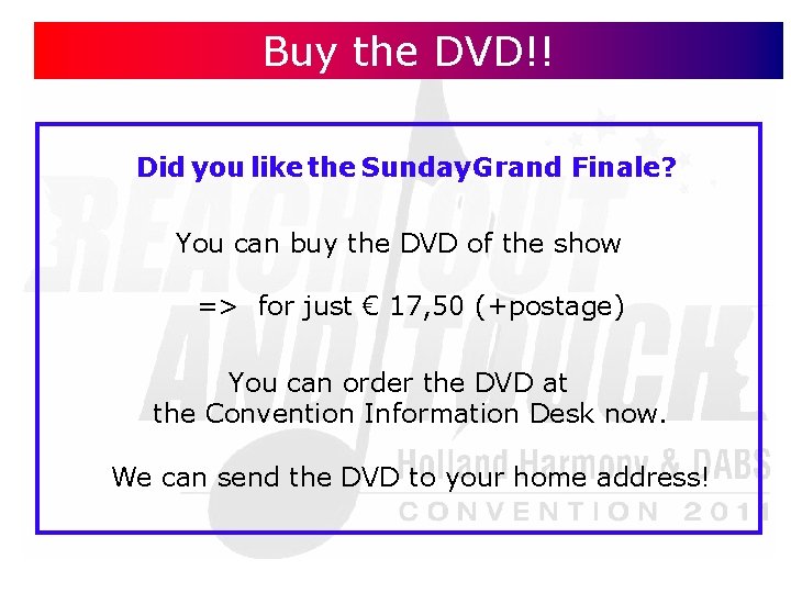 Buy the DVD!! Did you like the Sunday Grand Finale? You can buy the