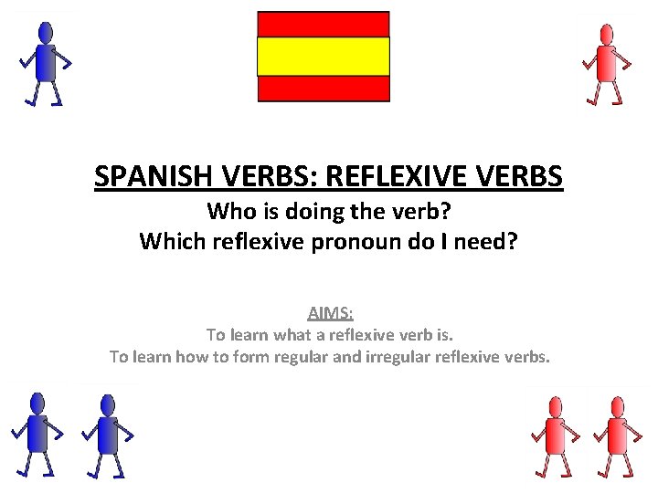 SPANISH VERBS: REFLEXIVE VERBS Who is doing the verb? Which reflexive pronoun do I