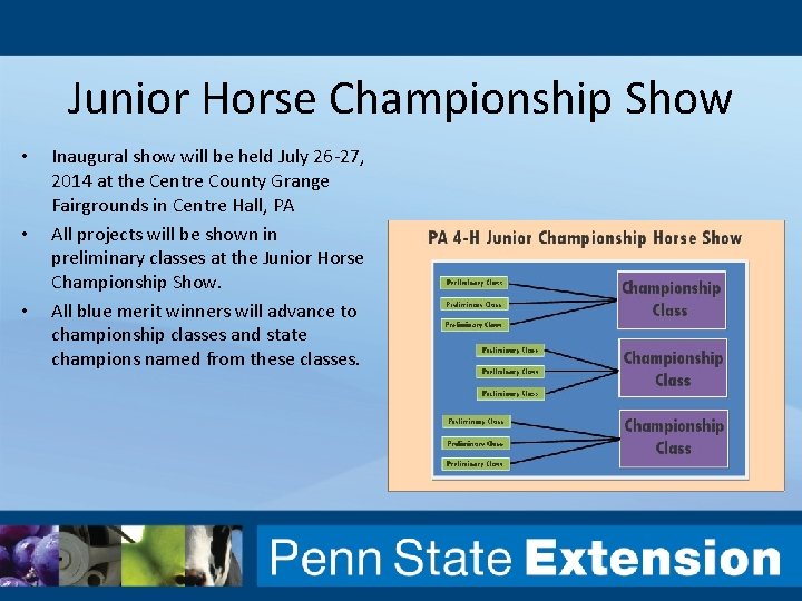 Junior Horse Championship Show • • • Inaugural show will be held July 26