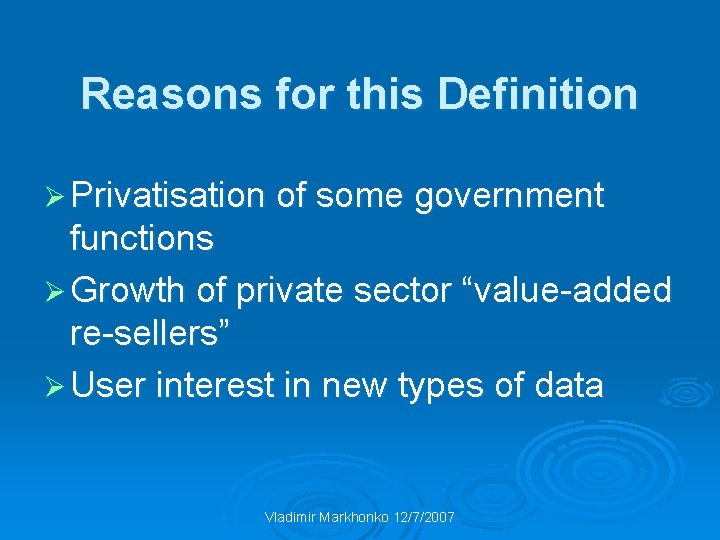 Reasons for this Definition Ø Privatisation of some government functions Ø Growth of private