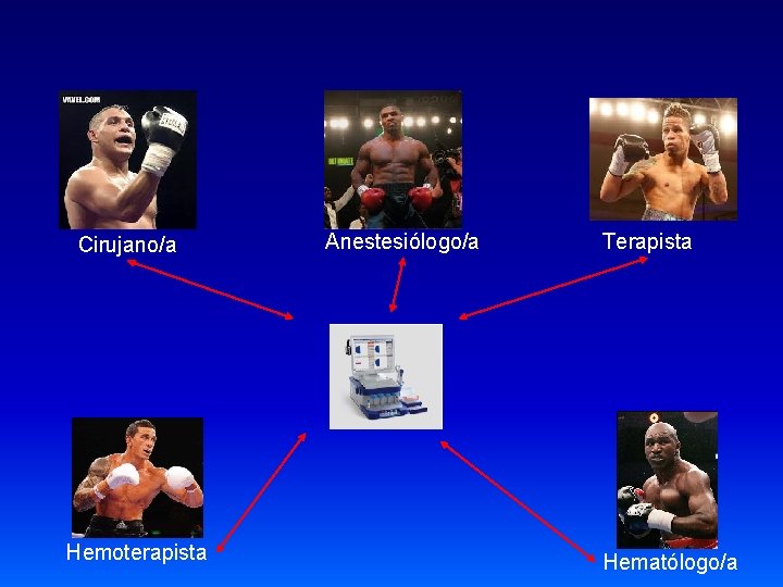 Cirujano/a Hemoterapista Anestesiólogo/a Terapista Hematólogo/a 