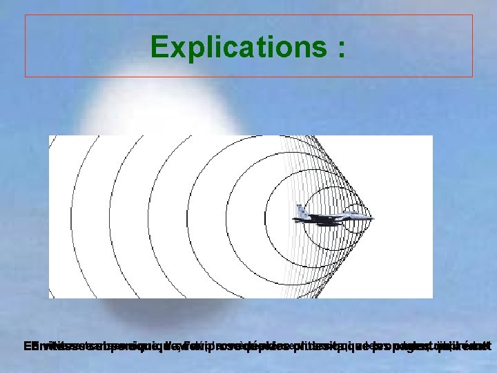 Explications : transsonique, il sel’avion déplace la même vitesse qu’il En Envitesse subsonique, supersonique,