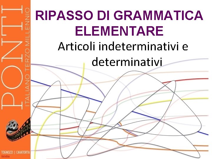 RIPASSO DI GRAMMATICA ELEMENTARE Articoli indeterminativi e determinativi 