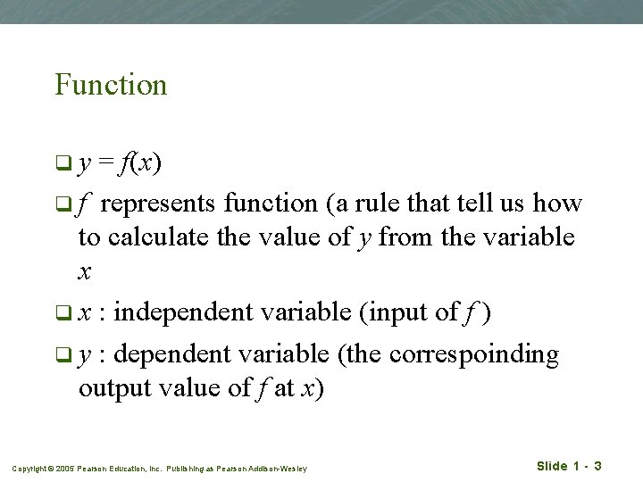 Function qy = f(x) q f represents function (a rule that tell us how