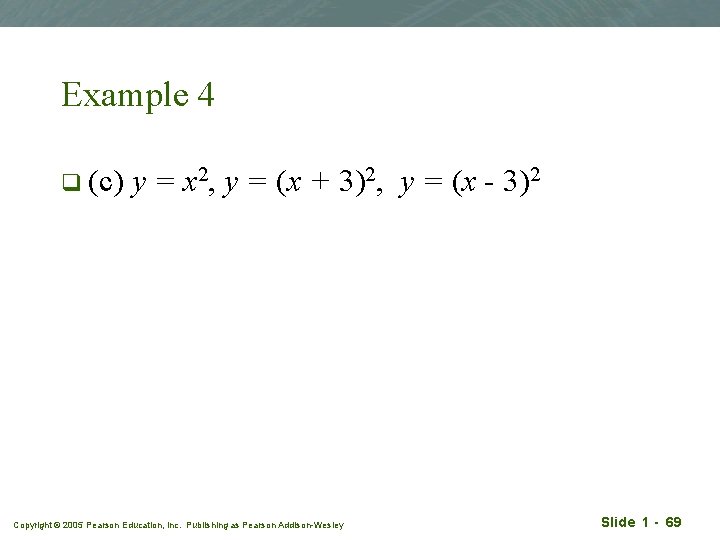 Example 4 q (c) y = x 2, y = (x + 3)2, y